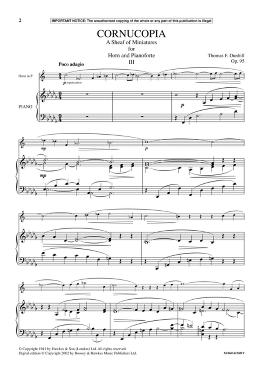 Cornucopia- A Sheaf Of Miniatures For Horn And Pianoforte (III)