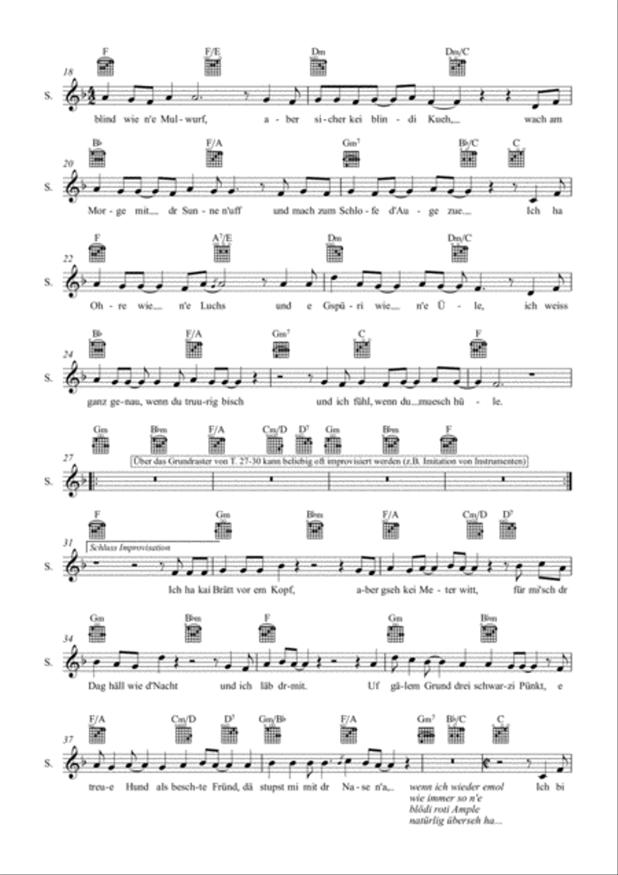 Blind wie ne Mulwurf Voice Solo scores gallery preview page 2
