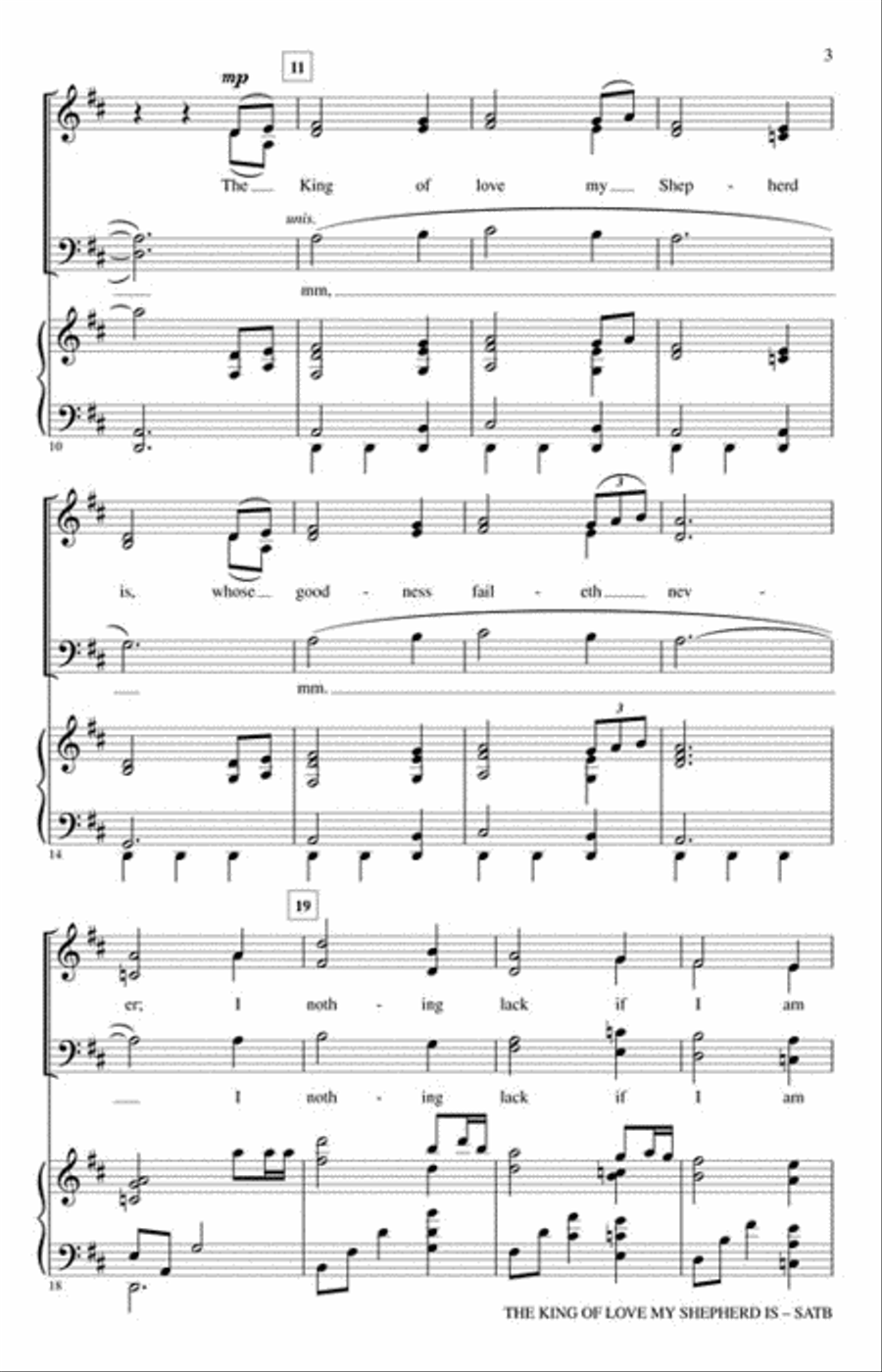 The King of Love My Shepherd Is 4-Part scores gallery preview page 3