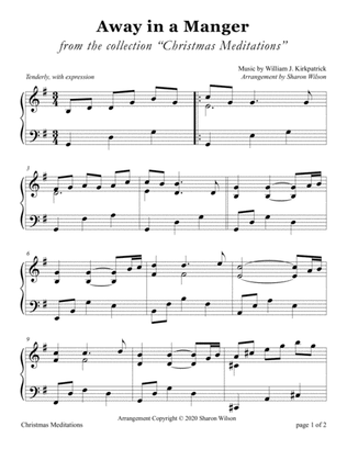 Away in a Manger (LARGE PRINT Piano Solo)