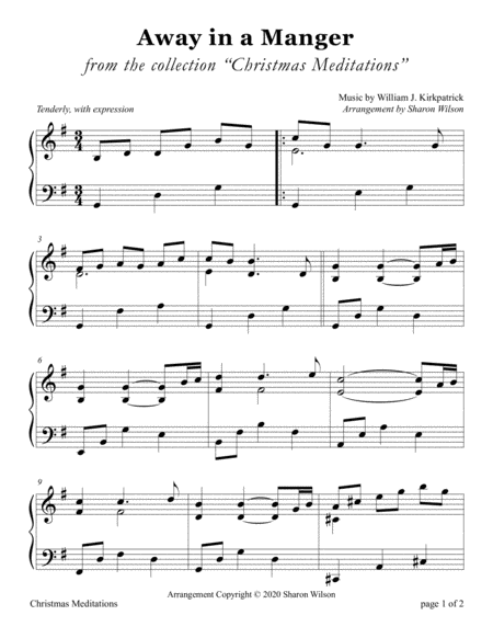 Away in a Manger (LARGE PRINT Piano Solo) image number null