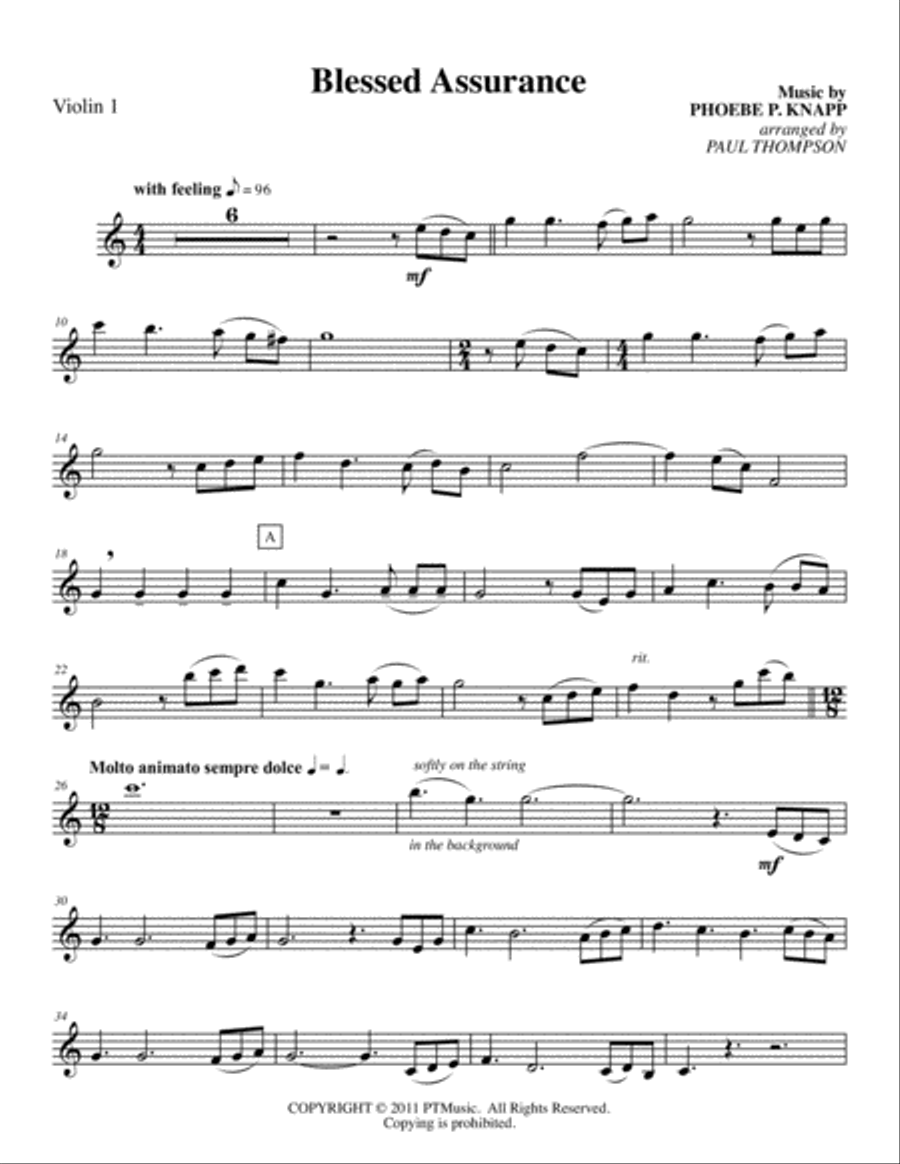 Blessed Assurance Blessed Assurance String Quartet scores gallery preview page 5