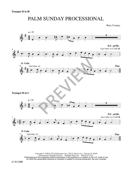 Palm Sunday Processional - Brass Quartet edition