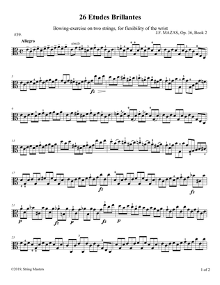Mazas, Etudes for Viola Op 36, Book 2, No.39