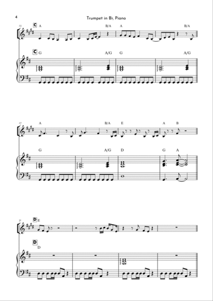 Under Pressure B-Flat Trumpet scores gallery preview page 4