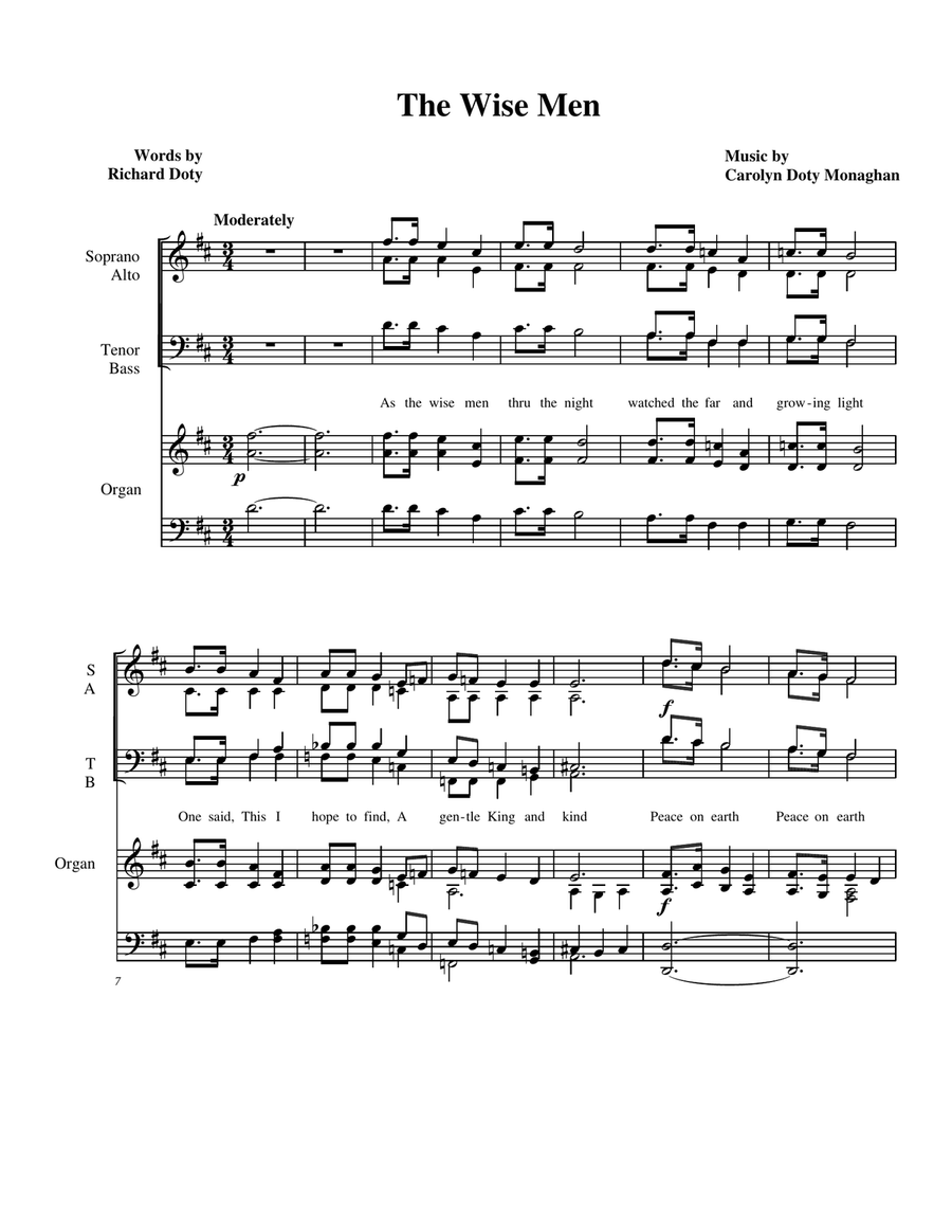 The Wise Men The Wise Men 4-Part scores gallery preview page 1