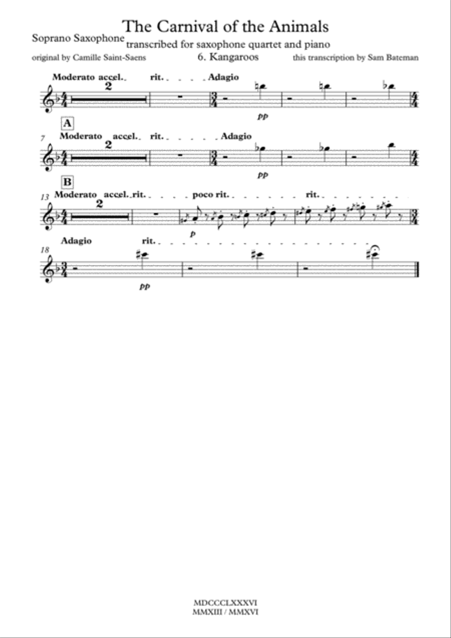 The Carnival of the Animals - 6. Kangaroos Small Ensemble scores gallery preview page 4