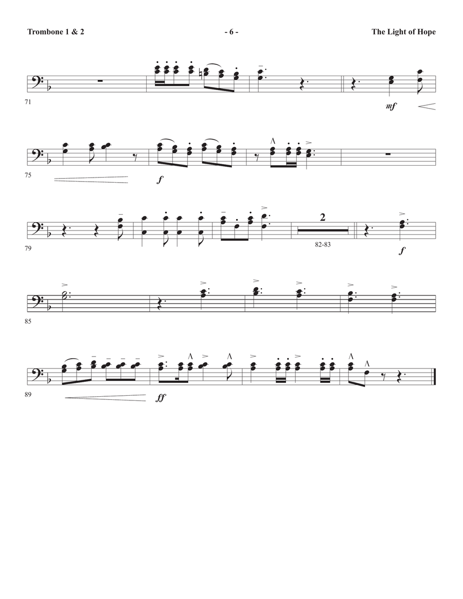 The Star Arising (A Cantata For Christmas) - Trombone 1 & 2 Choir scores gallery preview page 6