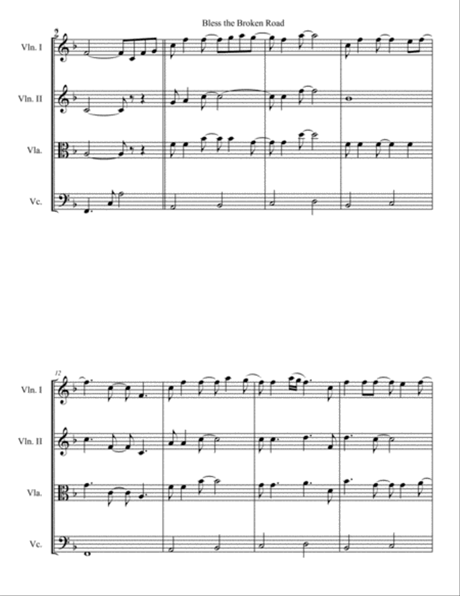 Bless The Broken Road Bless The Broken Road String Quartet scores gallery preview page 2