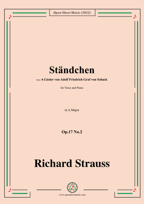 Book cover for Richard Strauss-Ständchen,in A Major