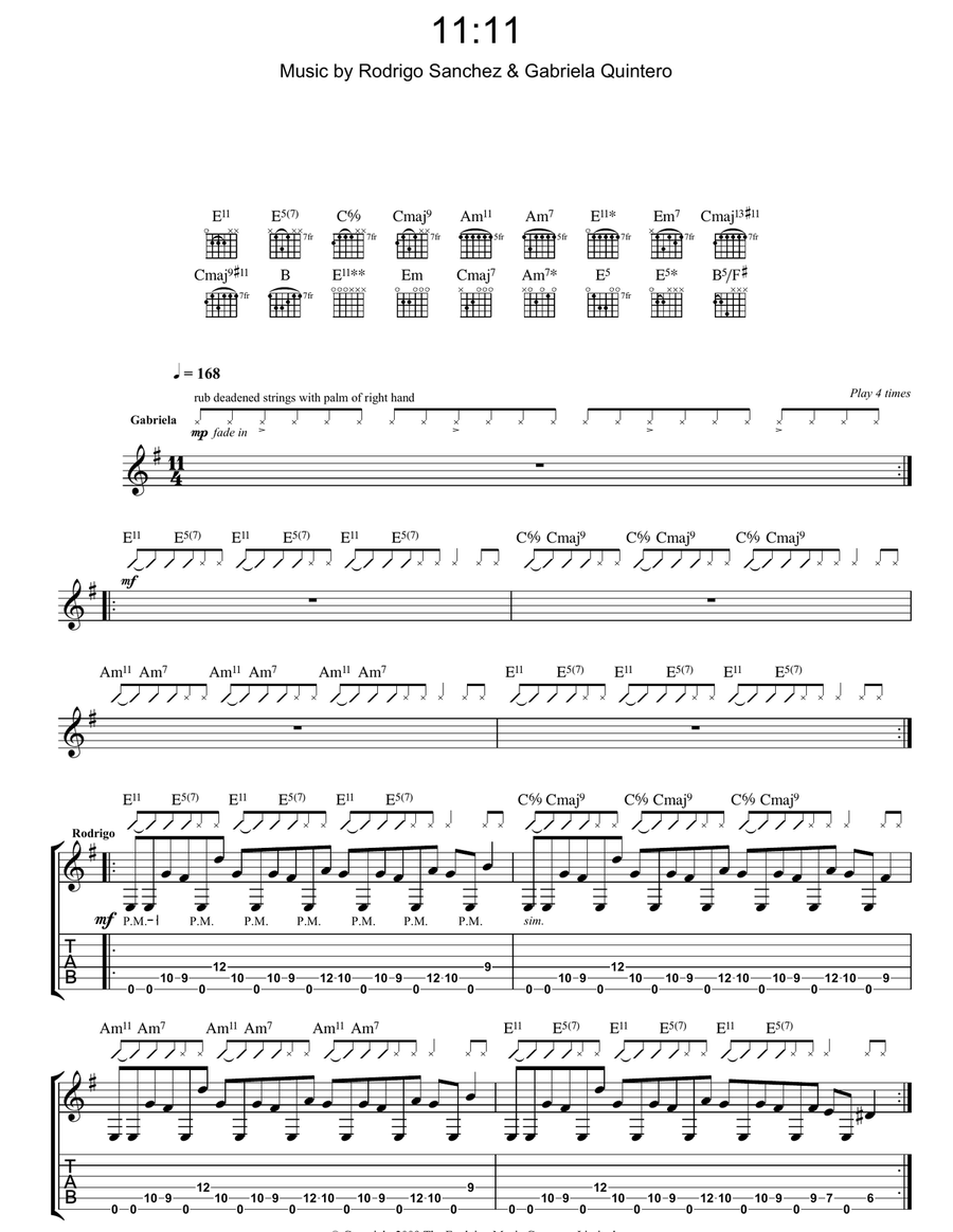 11:11 Acoustic Guitar scores gallery preview page 1