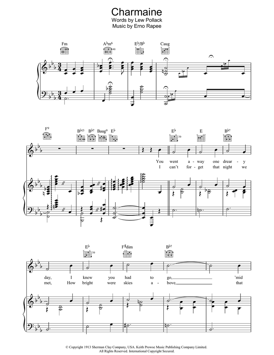 Charmaine Acoustic Guitar scores gallery preview page 1