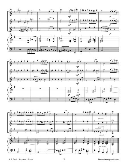 Rondeau (from Suite no 2) for 3 flutes and piano image number null