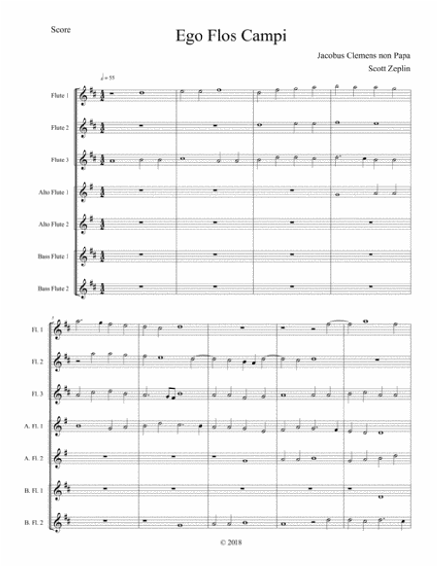 Ego Flos Campi Woodwind Ensemble scores gallery preview page 2