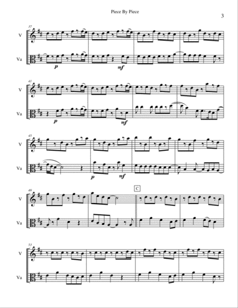 Piece By Piece Piece By Piece String Duet scores gallery preview page 3