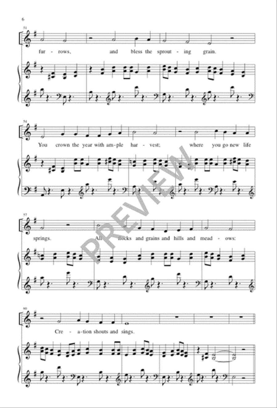 Psalm 65: Praise Is Your Right, O God Unison Choir scores gallery preview page 6