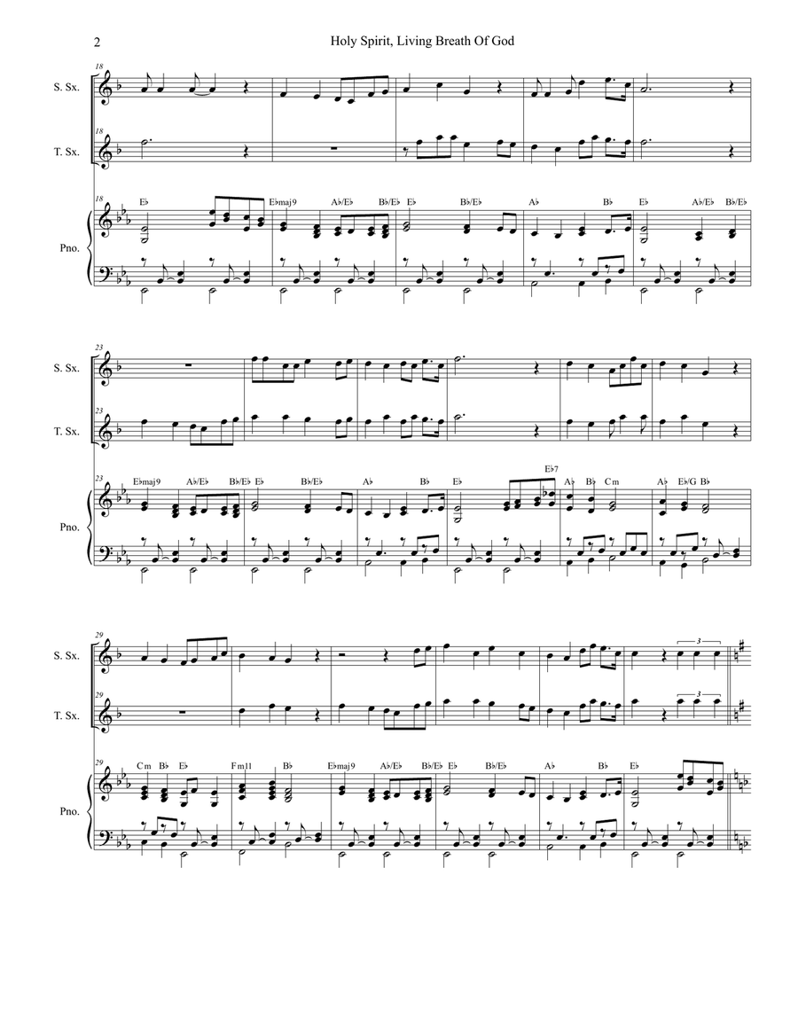 Holy Spirit, Living Breath Of God Woodwind Duet scores gallery preview page 2
