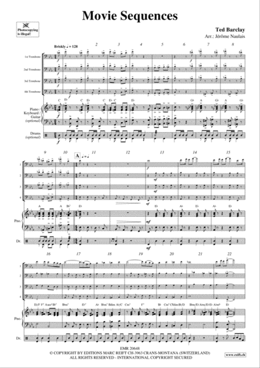 Movie Sequences Trombone Quartet scores gallery preview page 3