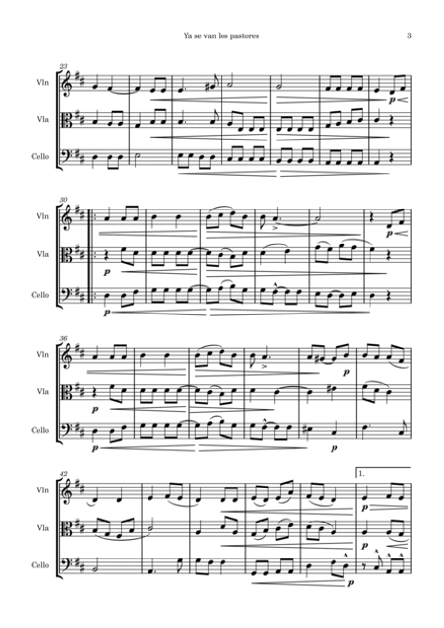 Melodías populares españolas para trío de cuerdas String Trio scores gallery preview page 3