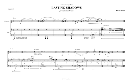 "Lasting Shadows" for clarinet and piano