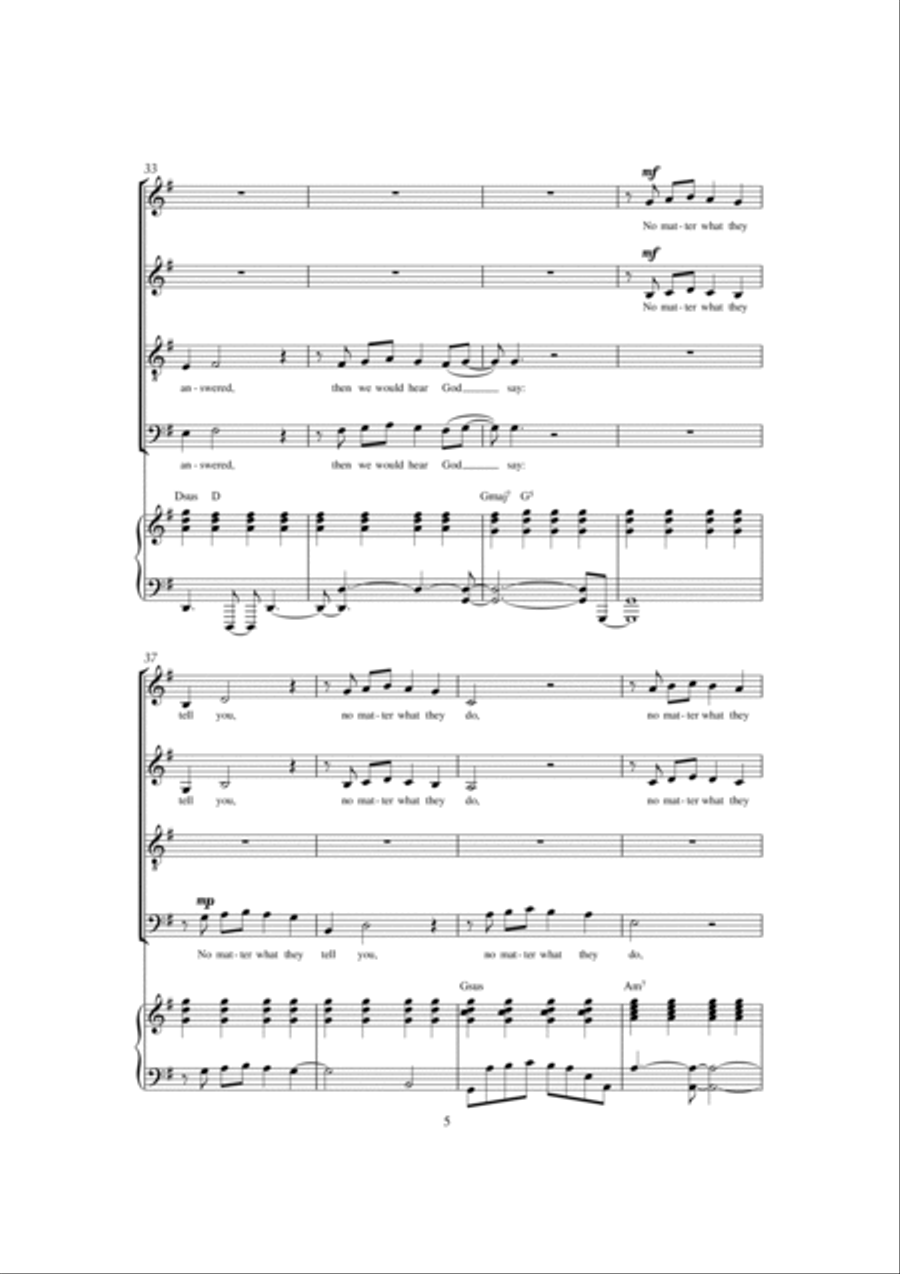 No Matter What (from Whistle Down The Wind) 4-Part scores gallery preview page 5