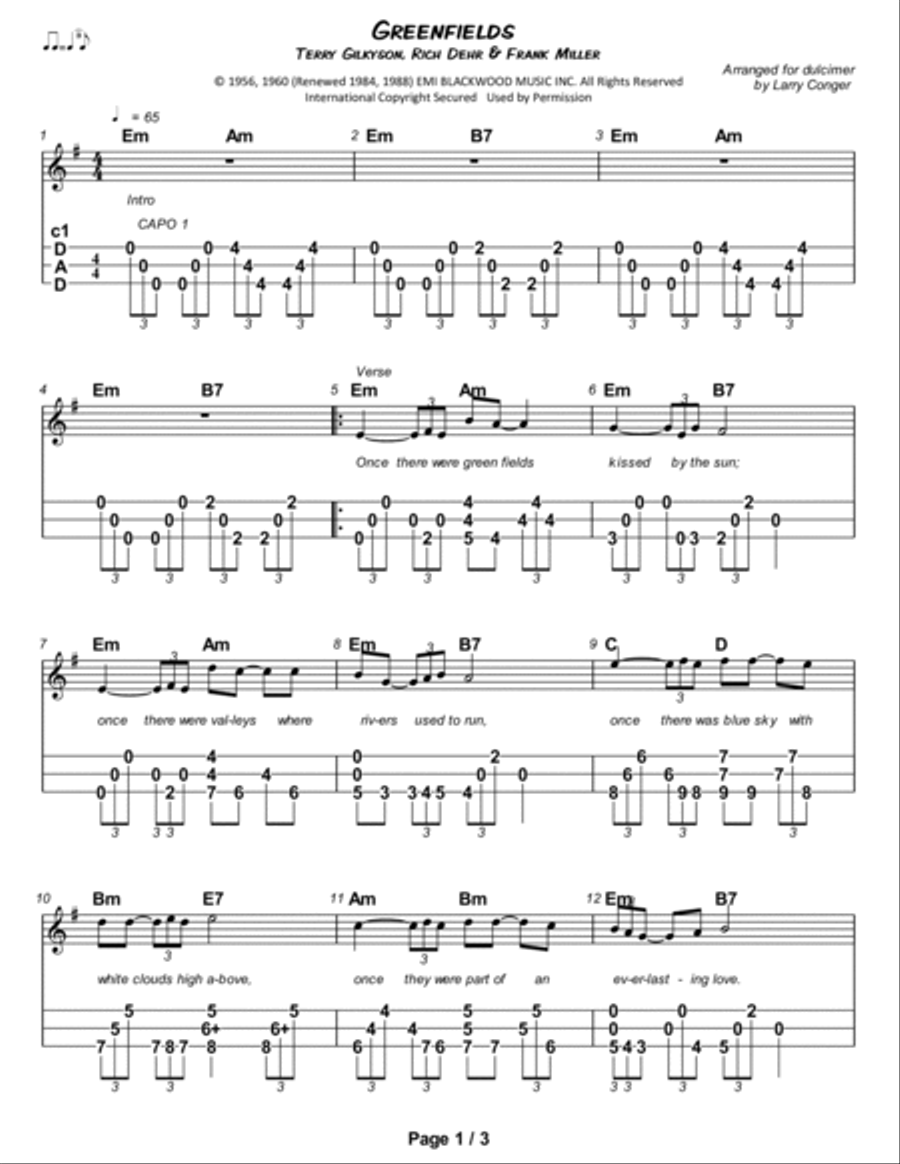 Greenfields Dulcimer scores gallery preview page 2