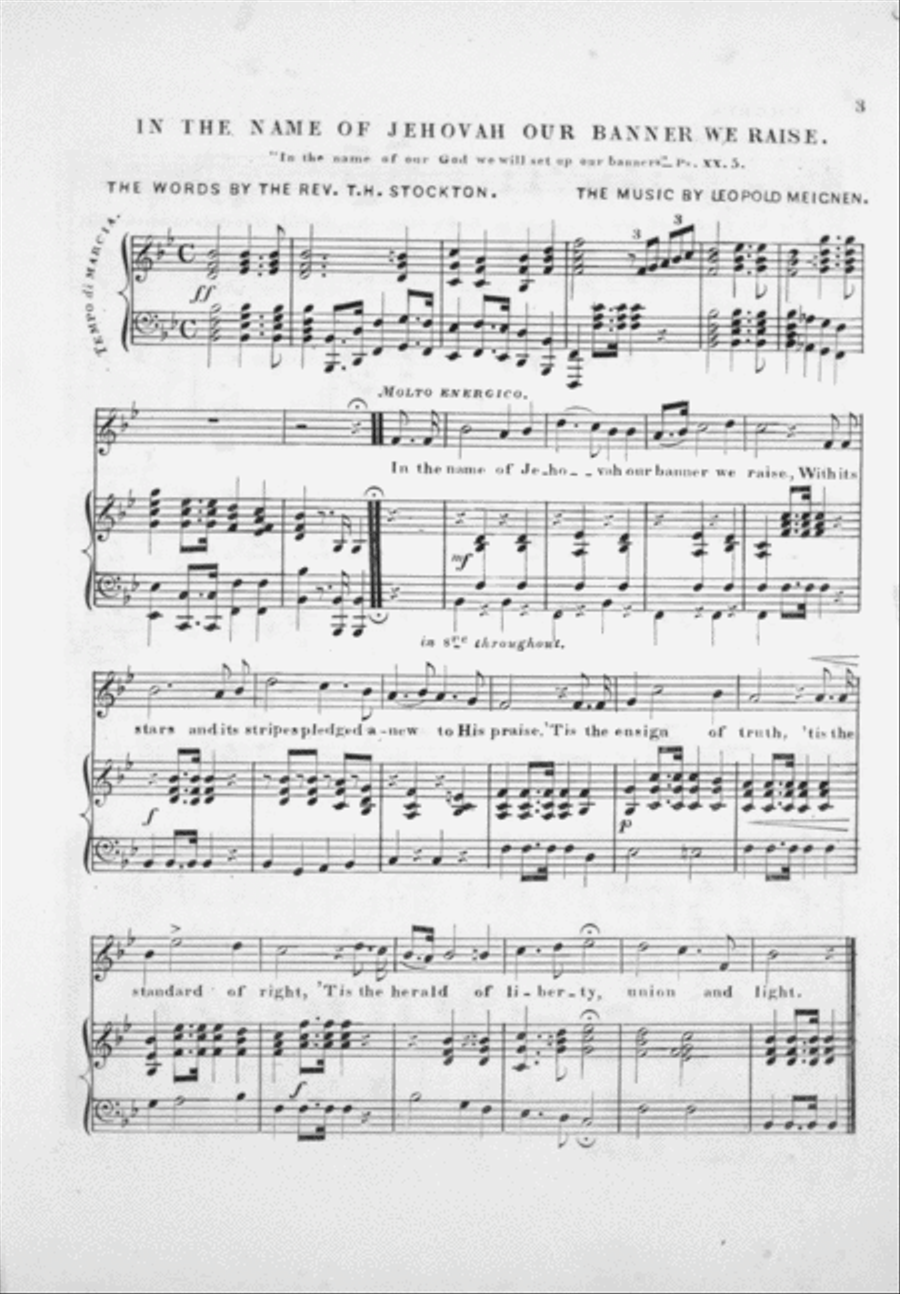 In the name of Jehovah our banner we raise. A National Hymn Voice scores gallery preview page 2