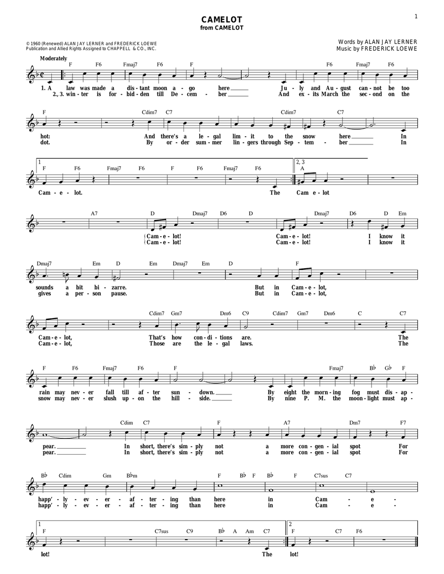 Camelot Guitar scores gallery preview page 1
