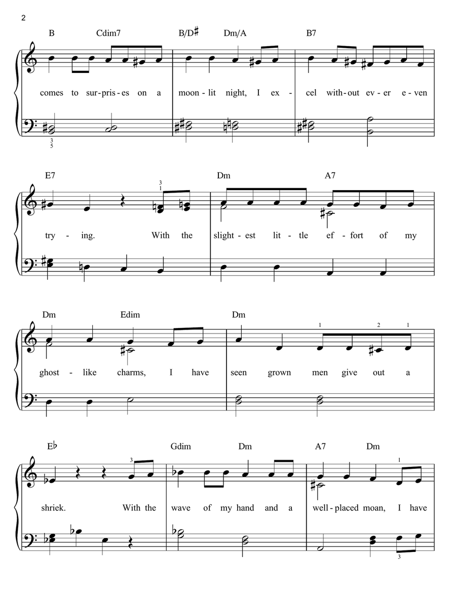 Jack's Lament (from The Nightmare Before Christmas) Easy Piano scores gallery preview page 2