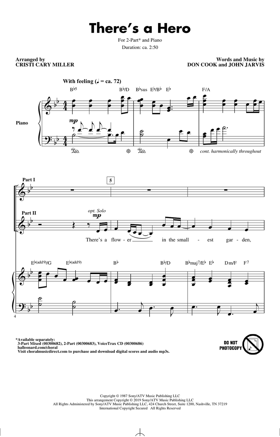 There's A Hero (arr. Cristi Cary Miller)