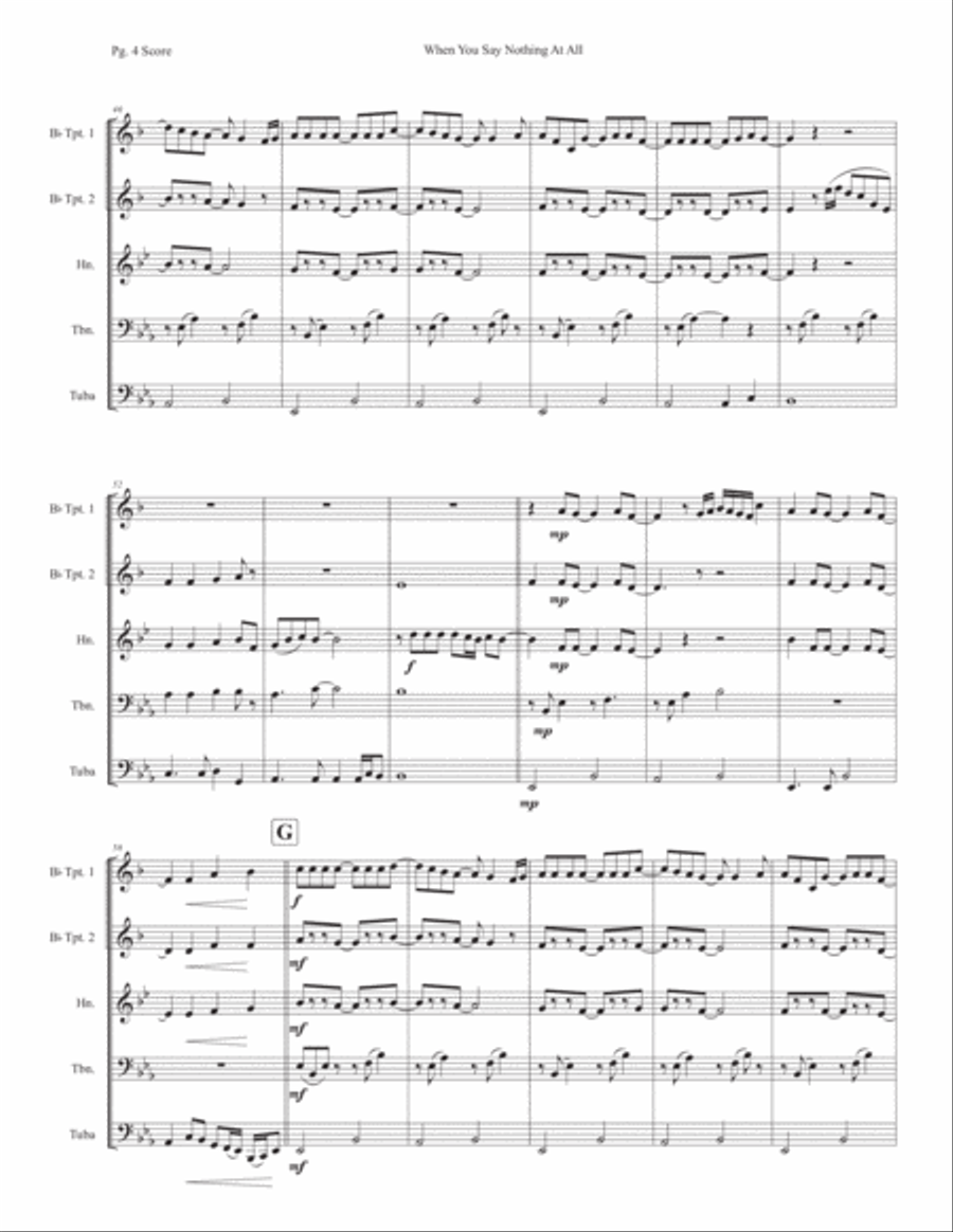 When You Say Nothing At All Horn scores gallery preview page 4