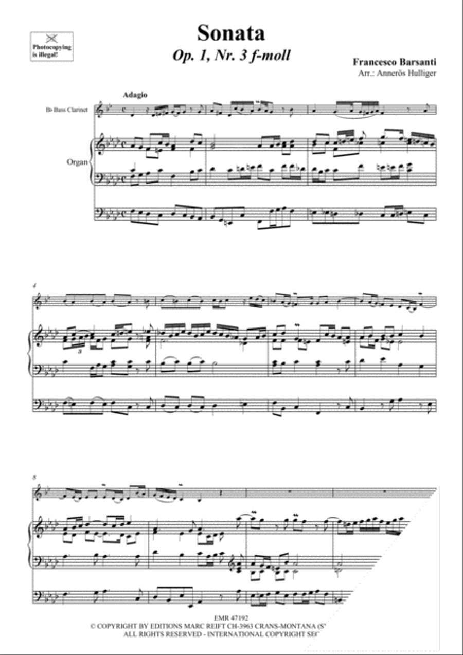 Sonata Sonata Bass Clarinet scores gallery preview page 3