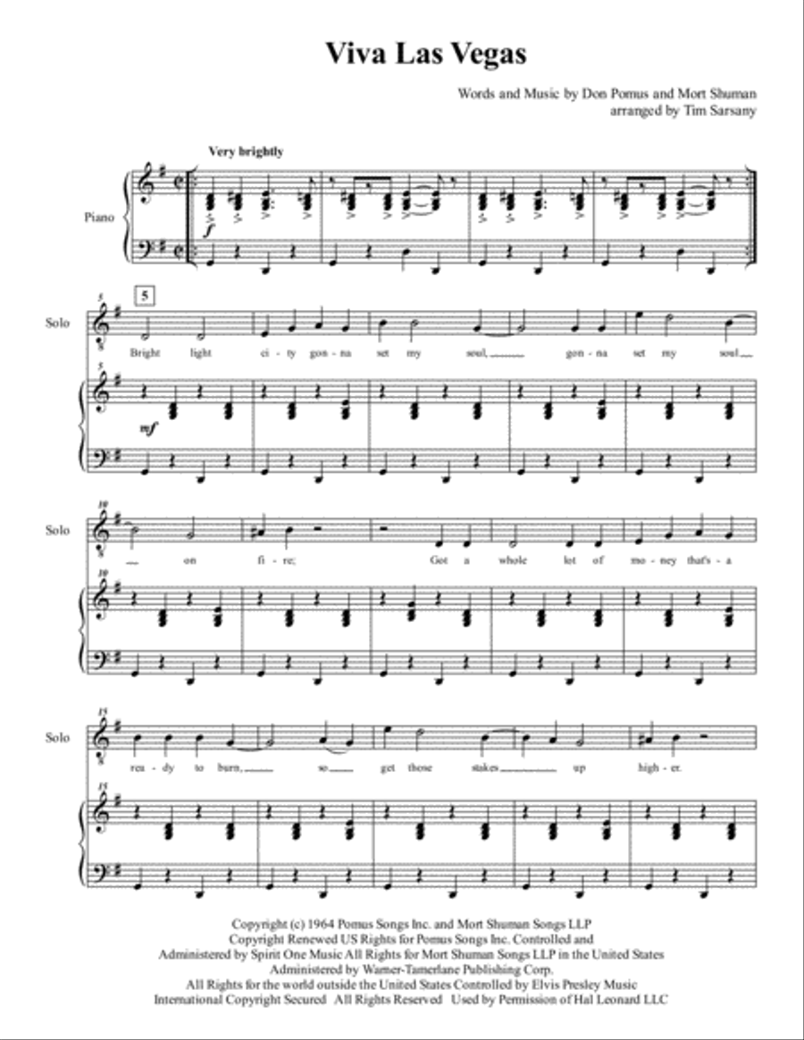 Viva Las Vegas from VIVA LAS VEGAS TTBB scores gallery preview page 1