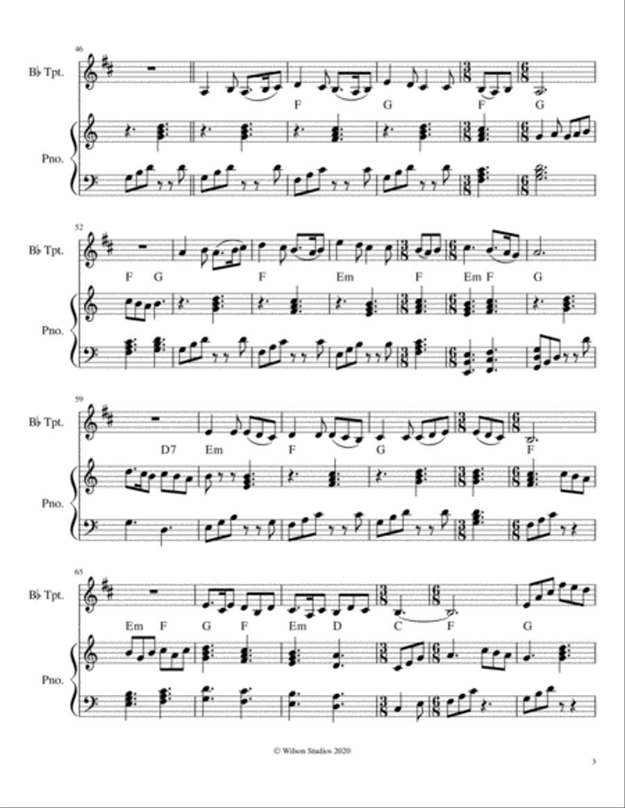 Come Thou Long-Expected Jesus--trumpet solo Trumpet Solo scores gallery preview page 3
