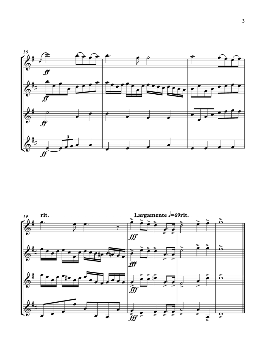 Russian National Anthem (Sax Quartet) Saxophone Quartet scores gallery preview page 3