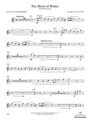 The Moon of Winter (The Huron Carol): E-flat Alto Saxophone