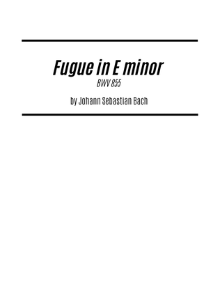 Book cover for Fugue in E minor (for Guitar and Bass)