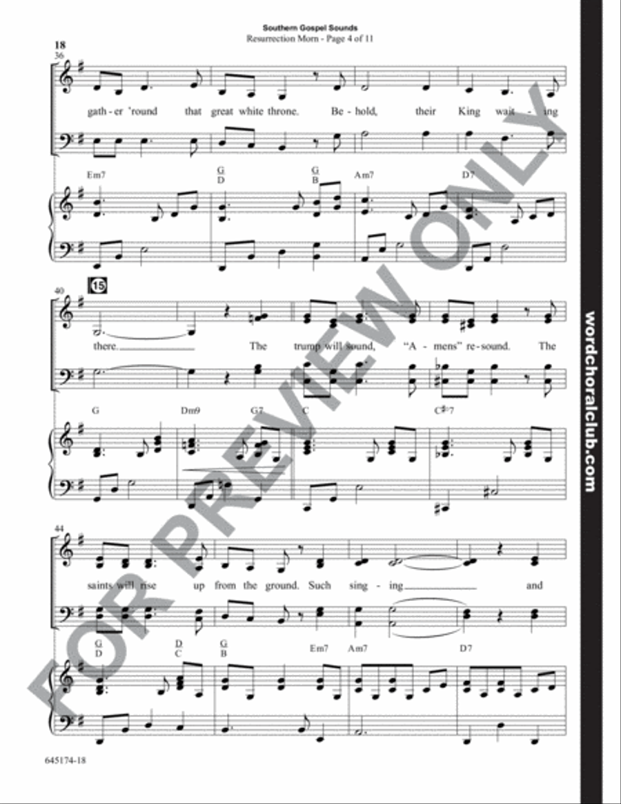 Southern Gospel Sounds - Choral Book 4-Part scores gallery preview page 19