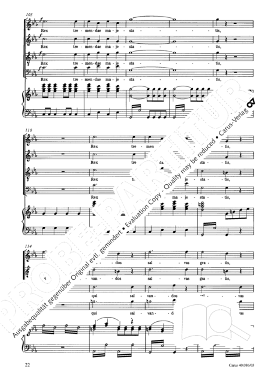Requiem in C minor 4-Part scores gallery preview page 23