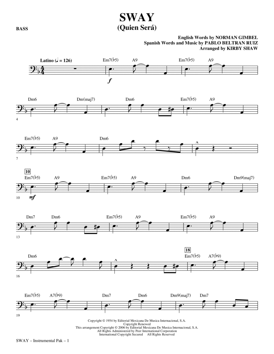 Sway (Quien Sera) - Bass Choir scores gallery preview page 1