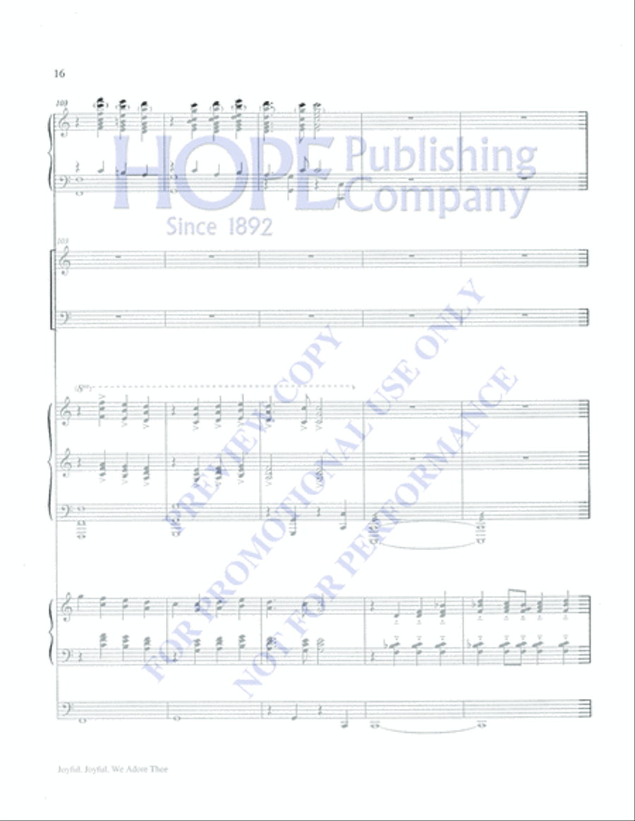Joyful, Joyful, We Adore Thee 4-Part scores gallery preview page 16