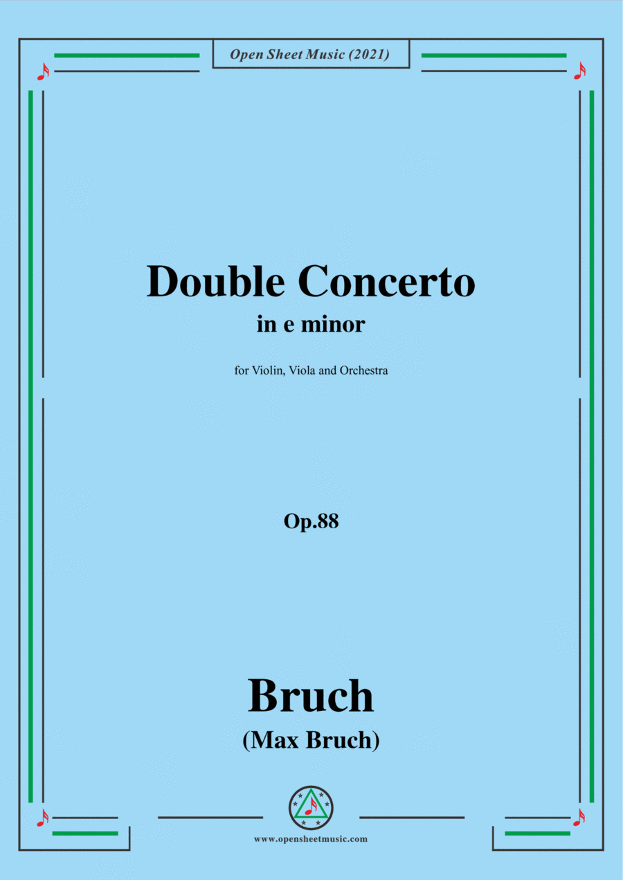 Book cover for Double Concerto in e minor,Op.88,for Violin,Viola and Orchestra