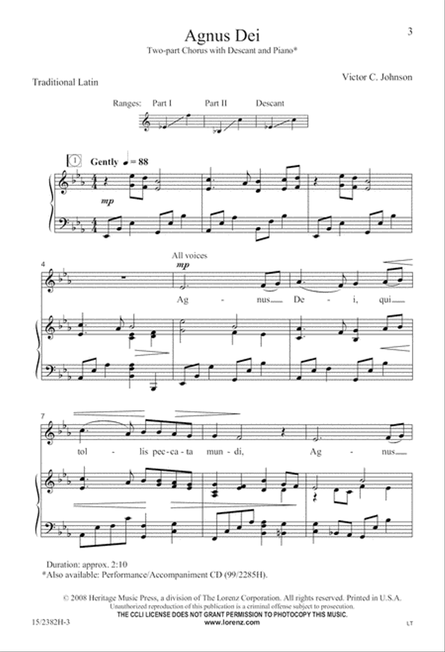 Agnus Dei 2-Part scores gallery preview page 4