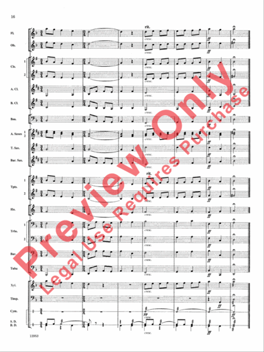 English Folk-Song Fantasy Concert Band scores gallery preview page 17