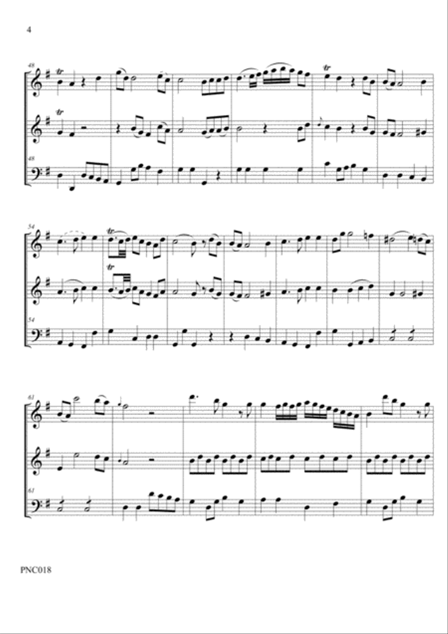 C.F. ABEL TRIO No. 1 in G WK 98 for 2 flutes & cello Small Ensemble scores gallery preview page 6