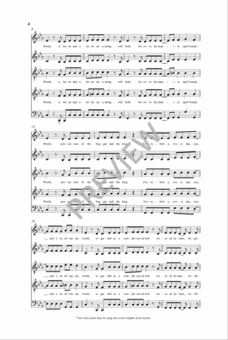 Words Choir scores gallery preview page 3