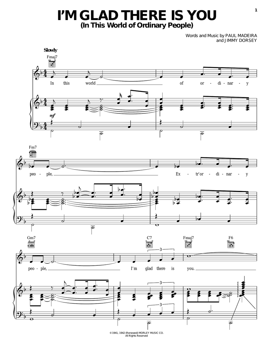 I'm Glad There Is You (In This World Of Ordinary People) Guitar scores gallery preview page 1
