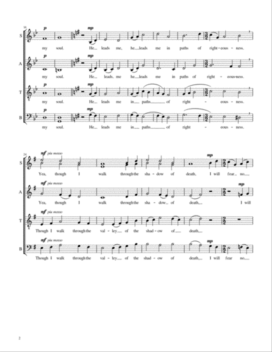 Psalm 23 (a cappella version) 4-Part scores gallery preview page 2