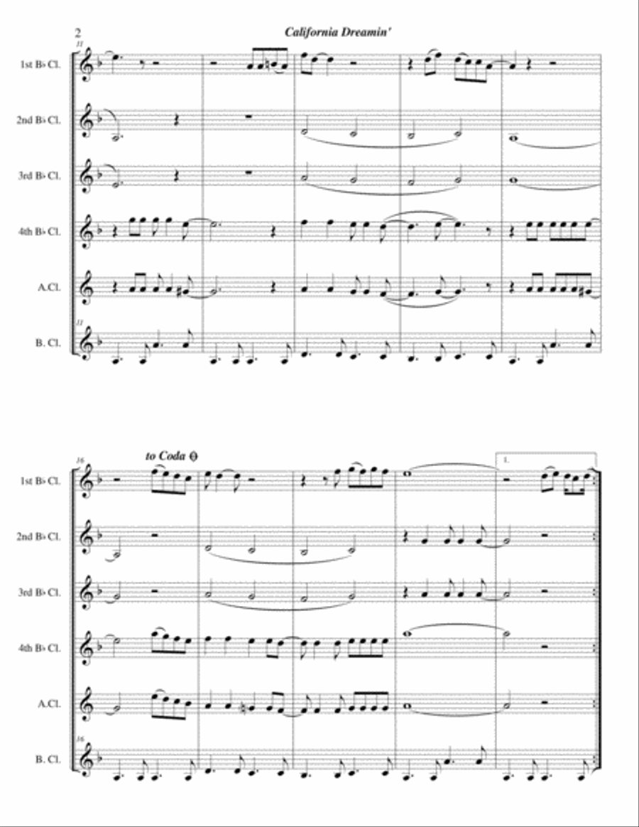 California Dreamin' Small Ensemble scores gallery preview page 4