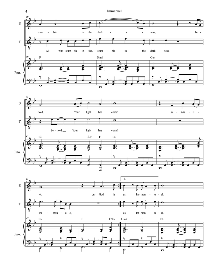 Immanuel Immanuel Tenor Voice scores gallery preview page 4